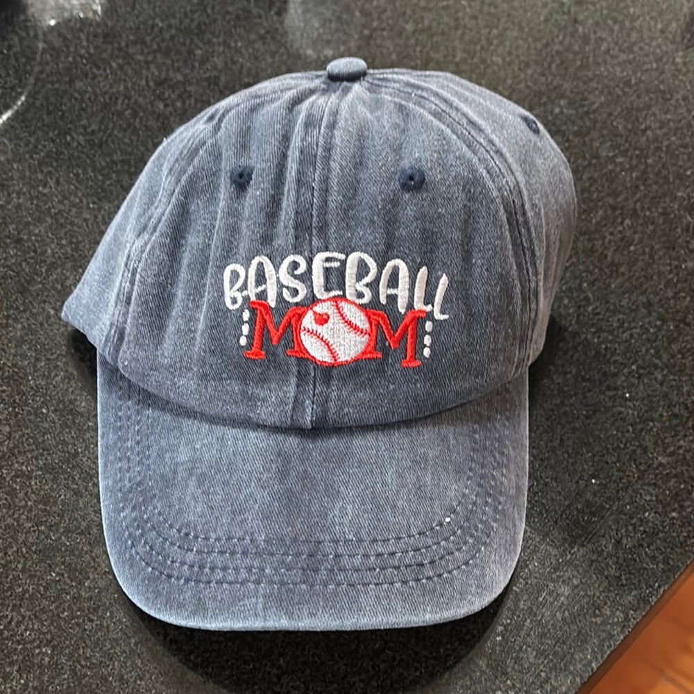 Denim Blue Baseball Mom Cap